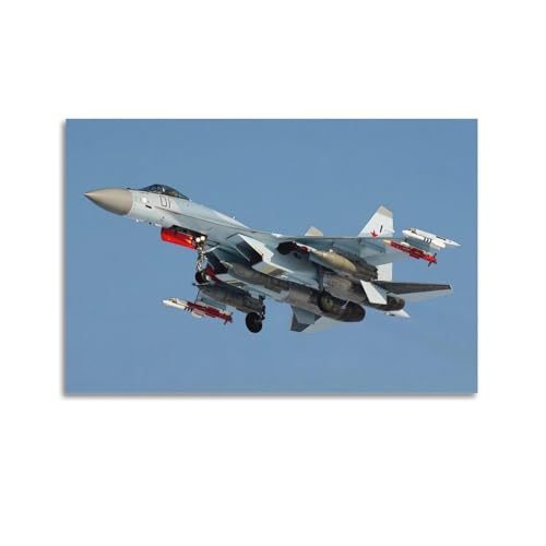 JLTC Poster SU-35, Mehrzweck-Flugzeug-Poster, dekoratives Gemälde, Leinwand-Wandposter und Kunstdruck, modernes Familienschlafzimmer-Dekor-Poster, 50 x 75 cm von JLTC