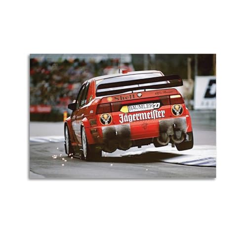 JLTC Rallye-Auto-Poster Alfa Romeo 155 V6 DTM Racing Drift Poster, dekoratives Gemälde, Leinwand, Wandposter und Kunstdruck, modernes Familienschlafzimmer-Dekor-Poster, 30 x 45 cm von JLTC