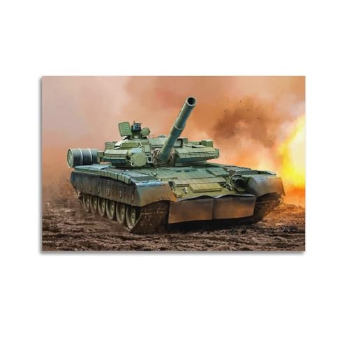 JLTC Vintage Panzer Poster Russisch T-80 Hauptkampfpanzer Poster Dekorative Malerei Leinwand Wandposter und Kunstdruck, moderne Familie Schlafzimmer Dekor Poster 60 x 90 cm von JLTC