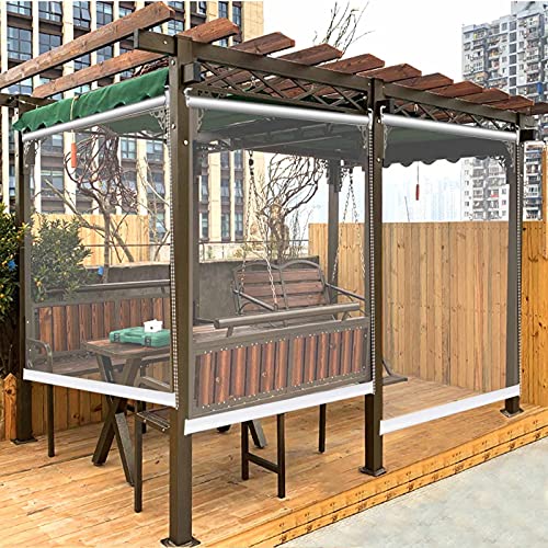 Rollos PVC Großer Wasserdichter Rollo Transparent für Außenfenster Pergola, PVC-Trennwände Aufrollen Jalousien, 95/115/135/155cm Breit (Color : W×H, Size : 155×240cm(61"×94.4")) von JLXJ