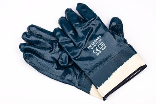 JM Gloves JM 130 SCHUTZHANDSCHUHE Nitrilbeschichtete Handschuhe nitril Arbeitshandschuhe Gummiert 12 Paare Größe 9,10,11 (10) von JM Gloves