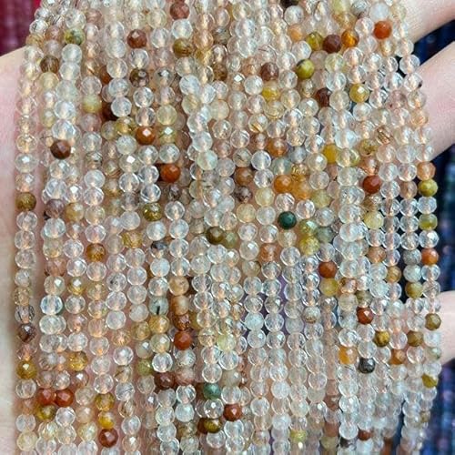 JMSDP Mehrfarbiger, facettierter natürlicher Edelstein für Schmuck, 3 mm, lose Perlen, Perlen aus Naturstein, Perlen für die Schmuckherstellung, 34–3 mm von JMSDP