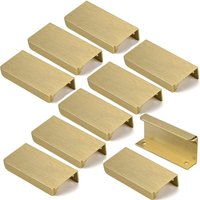 10pcs Versteckter Schrankgriffe,Schrank Unsichtbarer Möbelgriff aus Aluminiumlegierung, Schubladenknöpfe mit Schrauben für Küchenschränke - 160mm Gold von JN.SONGS