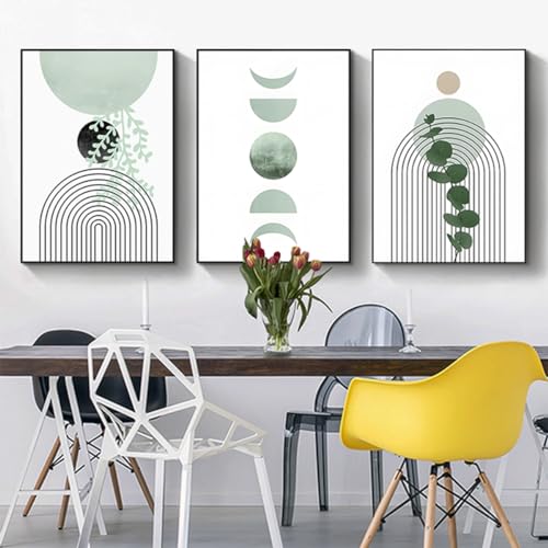 Aesthetic Pflanze Bilder Boho Deko Bilder Moderne Abstrakt Kunst Wandbilder Bohemian Poster Set,Ohne Rahmen (Set-01,20x30cm*3Pcs) von JNAOZI