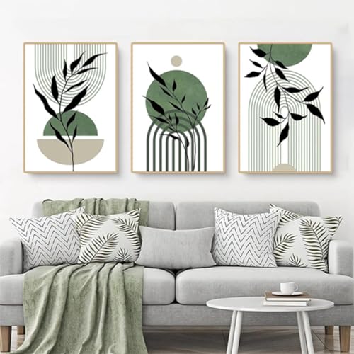 JNAOZI Bohemian Poster Set Aesthetic Pflanze Bilder Moderne Wandbilder, Abstraktes Poster Wohnzimmer Schlafzimmer Deko, ohne Rahmen (Set-05,20x30cm*3Pcs) von JNAOZI