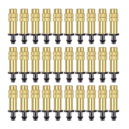 JNJOOD 30 Stück Bewässerungsdüsen, verstellbar, Kupfer, Bewässerung, Wasser, , Sprinklerkopf, Mini-, Gewächshaus-Zubehör von JNJOOD