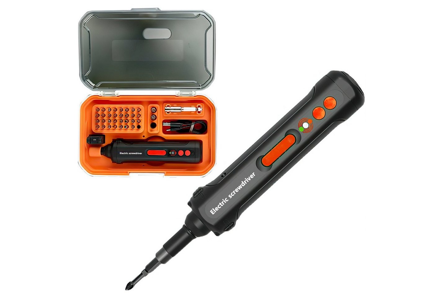 JOEAIS Akku-Schraubendreher Akkuschrauber Elektrischer 37in 1 Magnetische Set 1500mAh, (37 Stücke Electric Screwdriver Automatischem Wiederaufladbar, Haushalt Handwerkzeug Ratschenschraubendreher), 4V Type-C Aufladung LED-Arbeitslicht Taschenlampe Mini Stabschrauber von JOEAIS