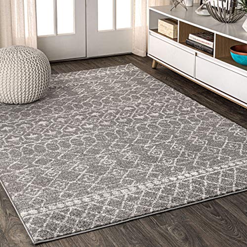 JONATHAN Y Izil Moroccan Beni Souk Area Rug, Bohemian, Easy Cleaning, for Bedroom, Kitchen, Living Room, Non Shedding Vorleger, Polypropylen, Grau, Cremefarben, 3 X 5 von JONATHAN Y