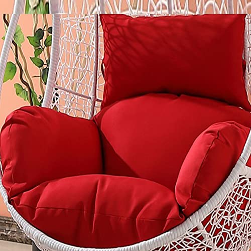 JORAsa Egg Chair Kissen Ersatz Wasserdicht, Nur Hängemattenkissen, Outdoor Schaukelstuhl Sitzkissen Schaukel Hängekorb Sitzpolster mit Verstellbarem Kissen und Armlehne Rot von JORAsa