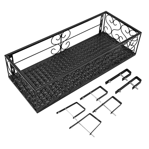 Balkon-Blumenregal, Hängender Blumentopf-Aufhänger, Hängender Schmiedeeiserner Zaun, Innen-Fensterbank, Sukkulenten-Regal, Pflanzenkörbe, Regal, Behälterbox für Den(Suitable for 10.5cm Railings) von JOROBURO