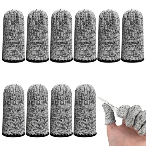 10 Stück Fingerlinge Wiederverwendbare Fingerlinge Fingerschützer Schnittfester Fingerhandschuh Elastischer Fingerschutz für Gärten Daumenschutz rutschfeste Atmungsaktive Fingerlinge Schutz von JRYXDS