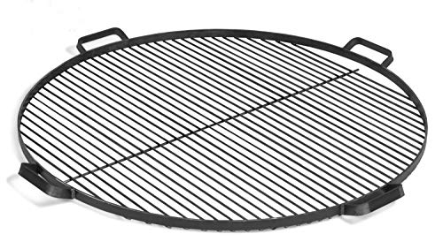 JS Garten Deko Grillrost mit 4 Griffen aus Rohstahl Ø 60 cm Rost für Feuerschalen Grillgitter rund Grillen CookKing von JS Garten Deko