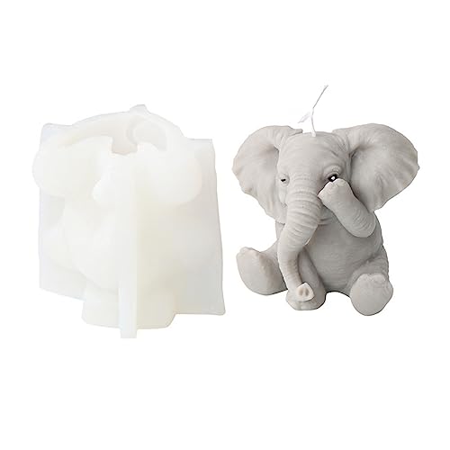 JS MOLD Elefant Silikonform 3D Elefanten-Kerzenform,Elefanten-Silikonform, 3D Elefant Silikon Kerzenform, Tier Kerzenform Gießformen, für Handgefertigte Seife, Duftkerzen, Handwerk Ornamente (3) von JS MOLD
