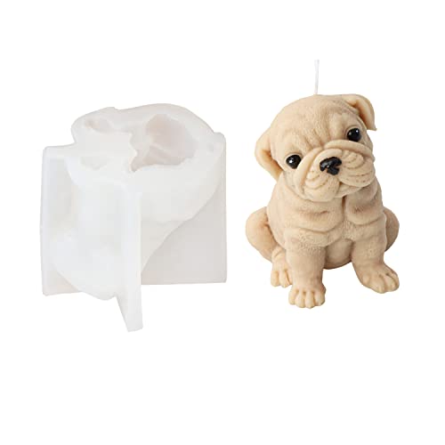 JS MOLD Silikonform Tiere 3D, Golden Retriever Shar Pei Form Silikon Seifengießform,Hund Kerze Silikonform,Tier Gießformen Silikon, für Kuchen, Seifen, Fondant Kuchen Dekoration (Shar Pei 5) von JS MOLD