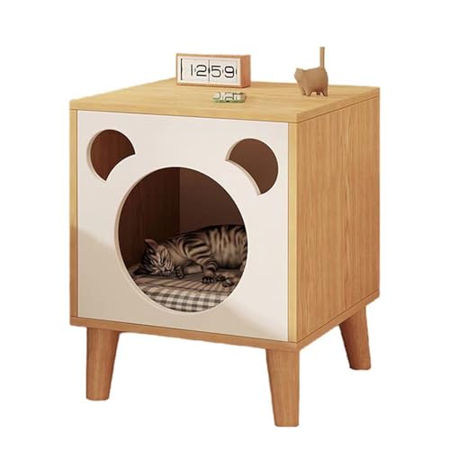 Katzenhaus aus Holz, 3-in-1-Multifunktions-Haustierbett – kann als Hundehaus/Nachttisch/Beistelltisch Verwendet Werden, für Familienschlafzimmer und Kinderzimmer style2 von JSLXNDM