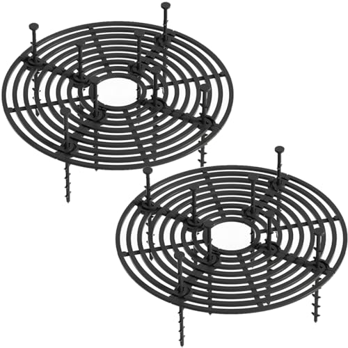 JTKREW 2 PCS Blumentopfgitter für Pflanzenschutz-Schwarzer Bodenschutz 19cm-Durchmesser-Schützt Pflanzen vor Tieren und Kinderhänden-Für den Innen-und Außenbereich-Blumentopfschutz für Katzen von JTKREW