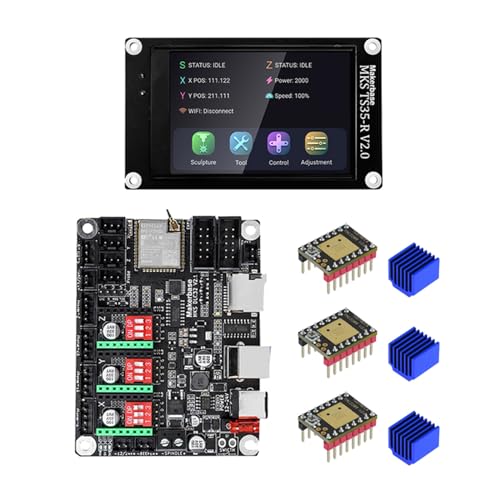 JTQYFI DLC32 V2.1 32Bit GRBL Offline Steuerplatinen Kit TS35 LCD Bildschirm TMC2209 Motortreiber Für Präzise Gravur TS35 LCD Bildschirm Graviermaschine TMC2209 Motortreiber von JTQYFI