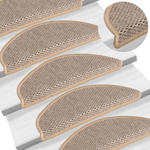 JUDYY Treppenmatten Selbstklebend Sisal 15 STK Stufenmatten, Treppenteppich, Antirutschmatten Für Treppen, 56x20 cm Hellbeige JUDYY Treppenmatten Selbstklebend Sisal 15 STK Stufenmatten, Treppenteppich, Antirutschmatten Für Treppen, 56x20 cm Hellbeige von JUDYY