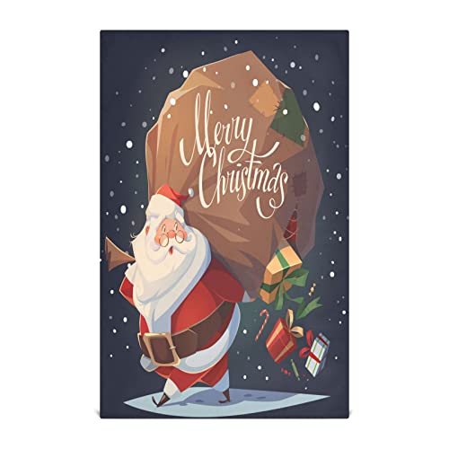 JUMBEAR Niedliches Weihnachtsmann-Küchen-Geschirrtuch, 4 Stück, weiche, saugfähige Geschirrtücher, wiederverwendbare Handtuch, Geschirrtücher und Tischdekoration, Handtücher, 71,1 x 45,7 cm von JUMBEAR