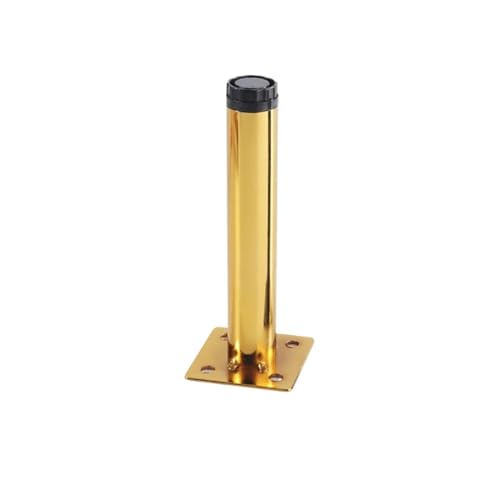 JUNCHENGBAO 4 Stück verstellbare Möbelbeine aus Metall for TV-Schrank, Schrank, Kaffee, Tee, Barhocker, Stuhlfüße, hoch 10/12/13/15/17/18 cm, mit Schraube(Color:Gold 13cm) von JUNCHENGBAO