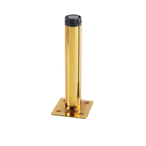 JUNCHENGBAO 4 Stück verstellbare Möbelbeine aus Metall for TV-Schrank, Schrank, Kaffee, Tee, Barhocker, Stuhlfüße, hoch 10/12/13/15/17/18 cm, mit Schraube(Color:Gold 15cm) von JUNCHENGBAO