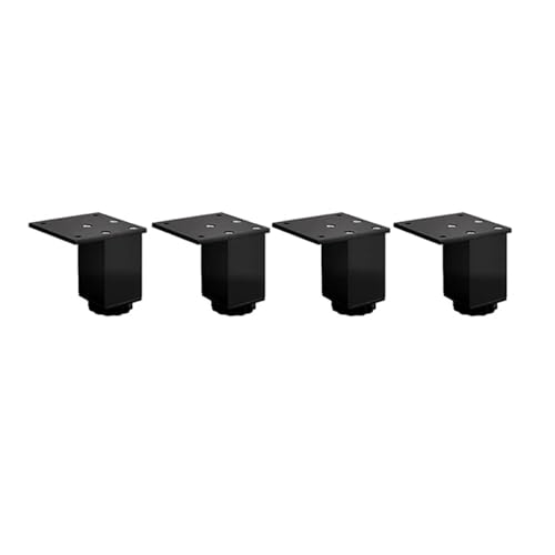 JUNCHENGBAO Schwarze Möbelfüße, verstellbare quadratische Schrankfüße, Aluminium-Stützfüße, Kissen, Sofa, Couchtisch(Color:Black 6cm) von JUNCHENGBAO