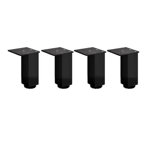 JUNCHENGBAO Schwarze Möbelfüße, verstellbare quadratische Schrankfüße, Aluminium-Stützfüße, Kissen, Sofa, Couchtisch(Color:Black 8cm) von JUNCHENGBAO