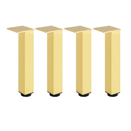 JUNCHENGBAO Schwarze Möbelfüße, verstellbare quadratische Schrankfüße, Aluminium-Stützfüße, Kissen, Sofa, Couchtisch(Color:Gold 20cm) von JUNCHENGBAO