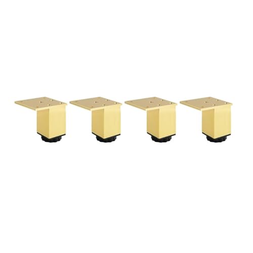 JUNCHENGBAO Schwarze Möbelfüße, verstellbare quadratische Schrankfüße, Aluminium-Stützfüße, Kissen, Sofa, Couchtisch(Color:Gold 6cm) von JUNCHENGBAO