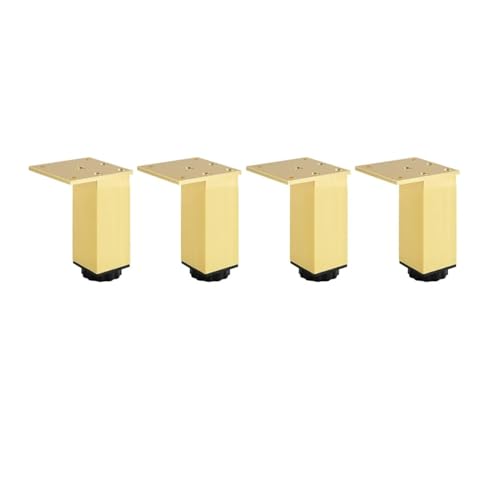 JUNCHENGBAO Schwarze Möbelfüße, verstellbare quadratische Schrankfüße, Aluminium-Stützfüße, Kissen, Sofa, Couchtisch(Color:Gold 8cm) von JUNCHENGBAO