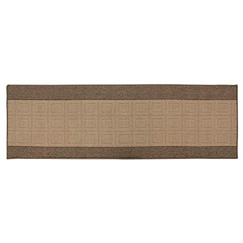 JVL Palmero Teppichläufer, maschinenwaschbar, Latex-Rückseite, Beige/Braun, Gummi, 57 x 180 cm von JVL