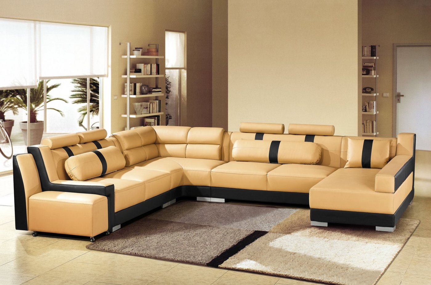 JVmoebel Ecksofa, Leder Sofa Couch Polster Eck U Form Wohnlandschaft Eck Sofas Couchen von JVmoebel