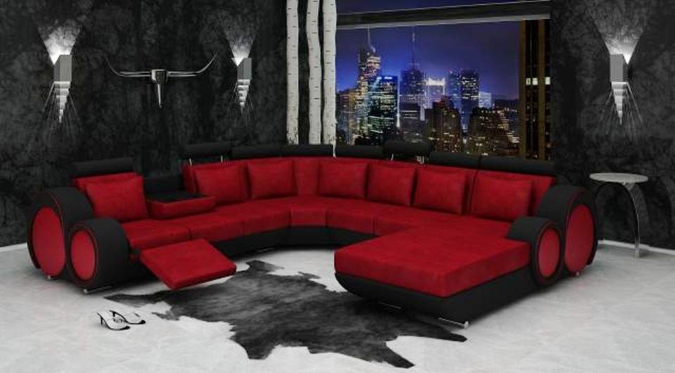 JVmoebel Ecksofa Polster Leder Textil Sofa Couch Eck Sitz Garnitur Wohnlandschaft Big, Made in Europa JVmoebel Ecksofa Polster Leder Textil Sofa Couch Eck Sitz Garnitur Wohnlandschaft Big, Made in Europa von JVmoebel