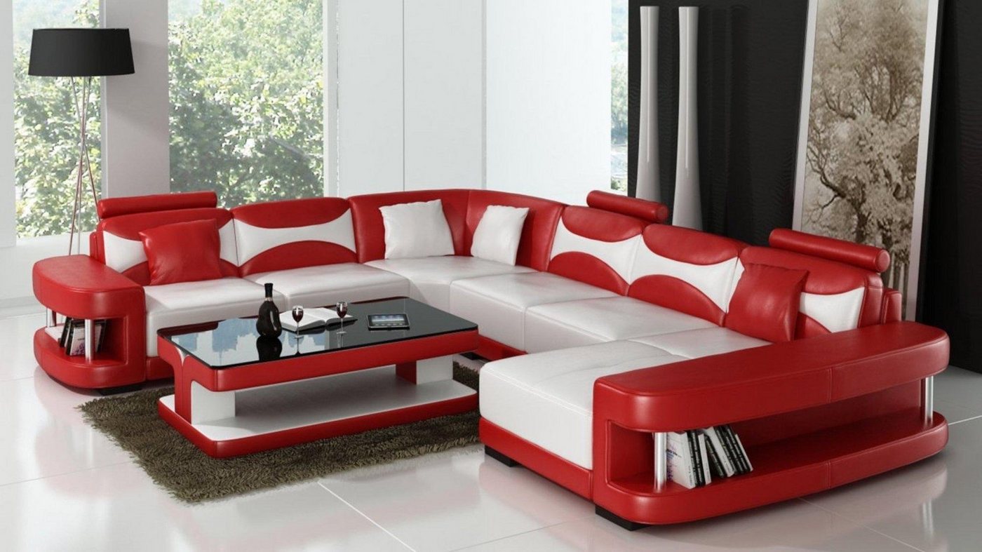 JVmoebel Ecksofa XXL Wohnlandschaft U Form Ecksofa Sofa Couch Polster Leder Sofas, Made in Europe von JVmoebel