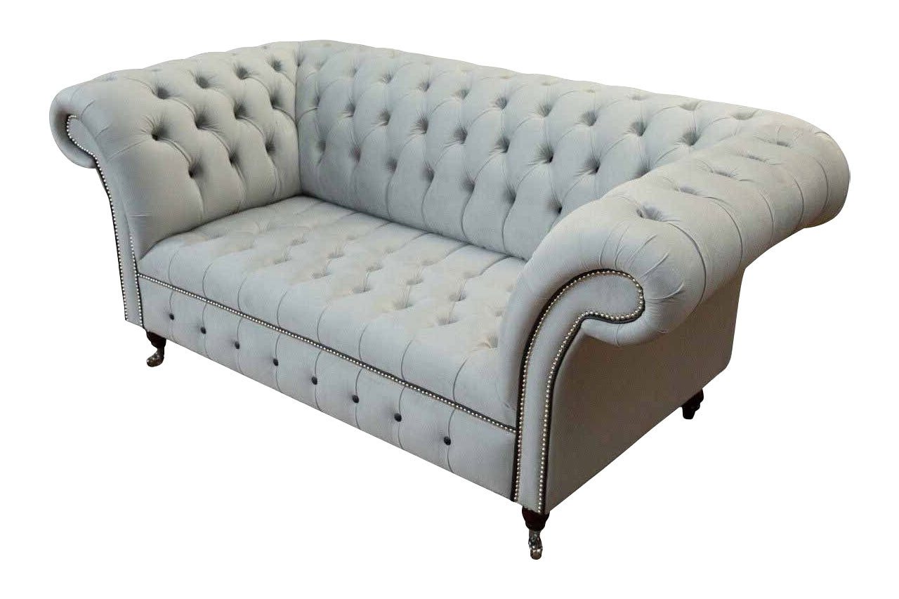 JVmoebel Sofa Chesterfield Couch Polster Möbel Zweisitzer Grau Couchen Sofas Leder, Made In Europe von JVmoebel