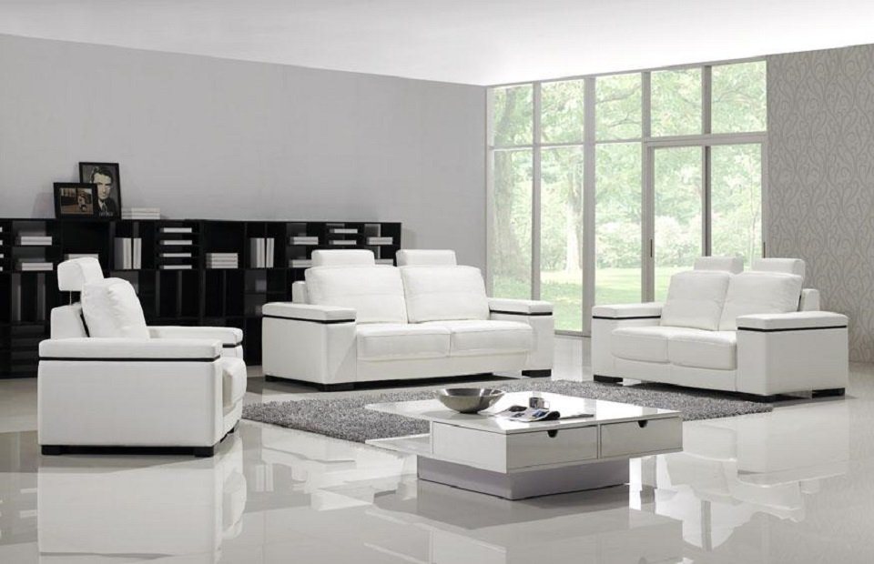 JVmoebel Sofa Sofa 3 Sitzer Design Sofas Polster Couchen Leder Moderne Dreisitzer von JVmoebel