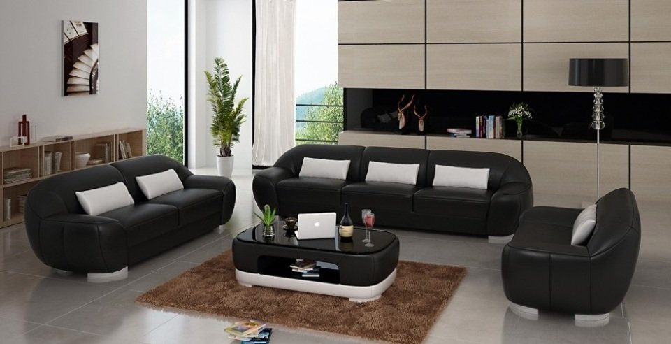 JVmoebel Sofa Sofagarnitur 3+2+1 Couch Polster Sitz Leder Garnitur Möbel Neu, Made in Europe von JVmoebel