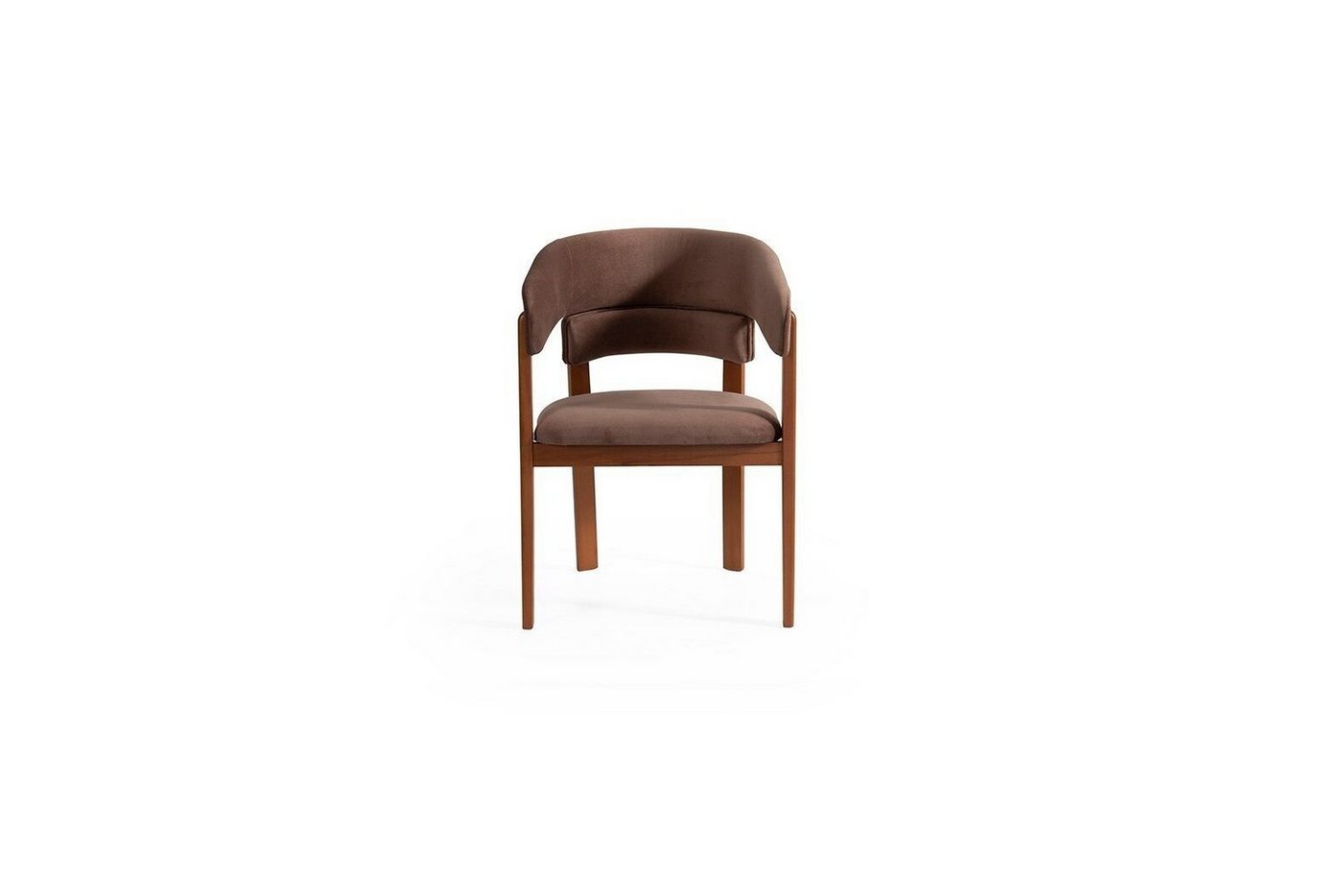 JVmoebel Stuhl Brauner Designer Stuhl Esszimmerstühle Textilstuhl Designer Holzfüße (1 St), Made in Europa von JVmoebel