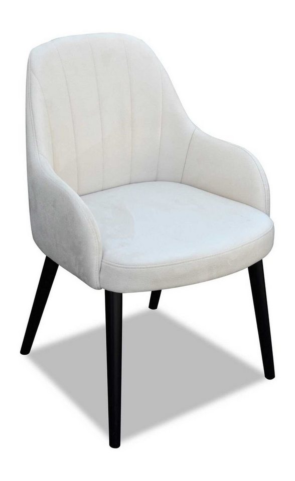 JVmoebel Stuhl Design Textil Luxus Lehnstuhl Stuhl mit Armlehne Esszimmerstuhl Braun (1 St) von JVmoebel