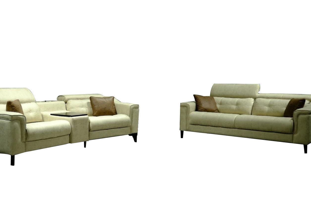 JVmoebel Wohnzimmer-Set Beige Leder Sofagarnitur Designer 3-Sitzer Zweisitzer Couch 2tlg Set, (2-St., Sofa 3-Sitzer/Sofa 2-Sitzer), Made in Europa von JVmoebel
