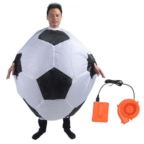JYCRA Aufblasbares Fußball-Fußball-Kostüm, Lustiges Karnevals-Fußball-Kostüm, Halloween-Fußball-Kostüme für Erwachsene von JYCRA