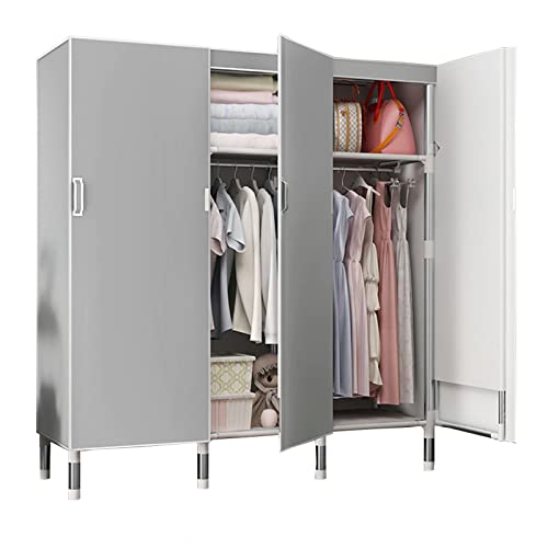 Kleiderschrank Stoffschrank, Faltschrank mit Kleiderstange und Ablagen, Faltbare Garderobe für Schlafzimmer, Ankleidezimmer,C-125x50x172cm von JYSSH