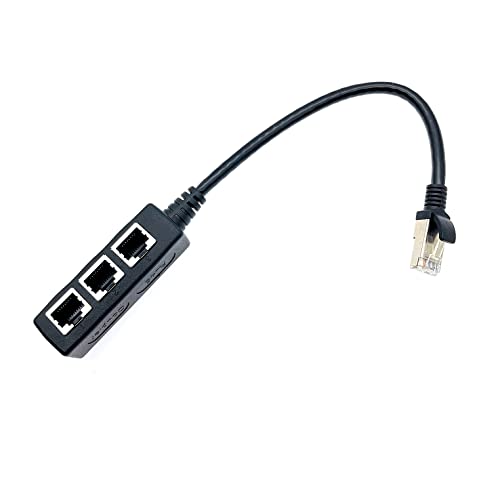 JZK RJ45-Ethernet-Splitterkabel, 1 Stecker auf 3 Buchsen, RJ45-Splitter-LAN-Ethernet-Netzwerk-Verlängerungskabel für Super Cat5, Cat5e, Cat6, Cat7 LAN-Ethernet-Buchsenstecker-Adapter von JZK