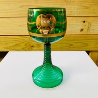 Vintage Grünes Boho Weinglas von JaalDiggersOfTexas
