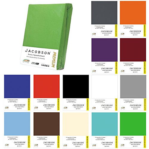 Jacobson Premium Wasserbett Spannbettlaken Spannbetttuch mit ELASTHAN ca. 200 g/m² 180-200 x 200-220 cm (180-200 x 200-220 cm, Grau) von JACOBSON