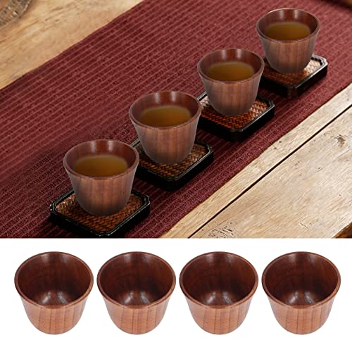 4 Stück Holztasse 75 ml Holzbecher Becher Hölzerner Tee Set, Holz Tasse Kaffee Bierkrüge Holzbecher Handgefertigte für Kaffee Bier Tee von Jadeshay