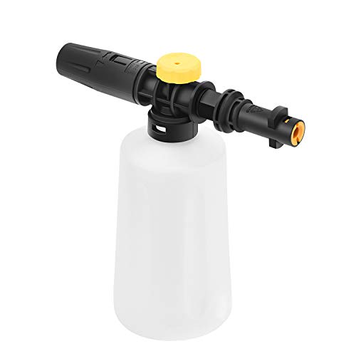 Jajadeal Einstellbar Schaumdüse 700ML Schaumlanze für Kärcher K-Serie K2/K3/K4/K5/K6/K7 Hochdruckreiniger Autowäsche Gun, Schneeschaum Set Snow Foam Cannon für Auto Boden Deck Fenster Reinigung von Jajadeal