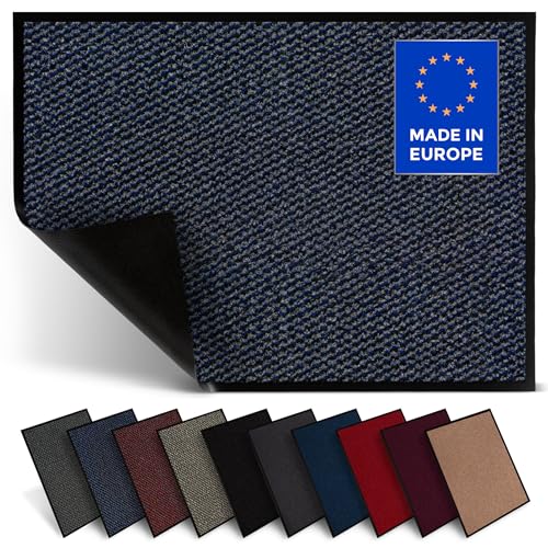 Jan Max Schmutzfangmatte - 5 Größen - Fußmatte für Innen und Außen - Sauberlaufmatte in blau schwarz 80 x 120 cm von Jan Max