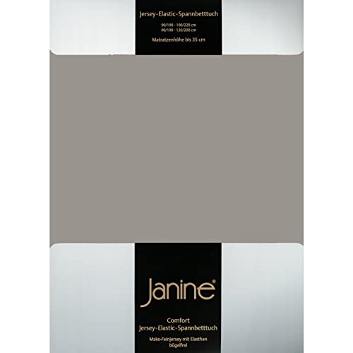 Janine Spannbettlaken Elastic - extra weiches und elastisches Spannbetttuch - für Matratzen 180x200cm bis 200x220cm Vulkan von Janine