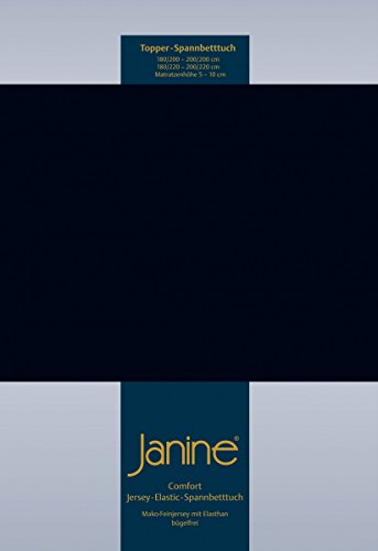 Janine 5001 Topper-Spannbetttuch Elastic 180/200 bis 200/220 cm schwarz Fb. 98 von Janine
